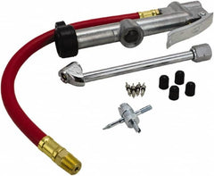 Milton - 300 Max psi Closed Check Aluminum/EPDM Inflator Gauge - Dual Foot Chuck, 1/4 FNPT, 10 to 120 psi Pressure Range - Exact Tooling