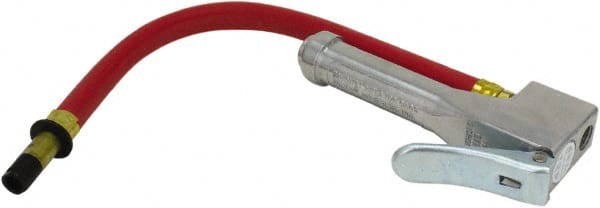 Milton - 120 Max psi Closed Check Aluminum/EPDM Inflator Gauge - Straight Chuck, 1/4 FNPT, 10 to 120 psi Pressure Range - Exact Tooling