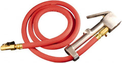 Milton - 160 Max psi Closed Check Aluminum/EPDM Inflator Gauge - Straight Grip Chuck, 1/4 FNPT, 10 to 160 psi Pressure Range - Exact Tooling