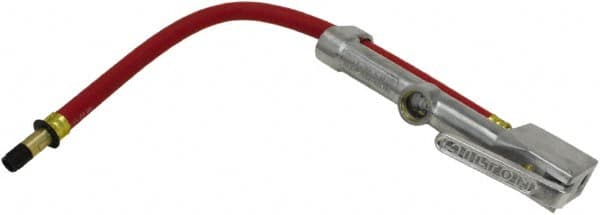 Milton - 160 Max psi Closed Check Aluminum/EPDM Inflator Gauge - Straight Chuck, 1/4 FNPT, 10 to 160 psi Pressure Range - Exact Tooling