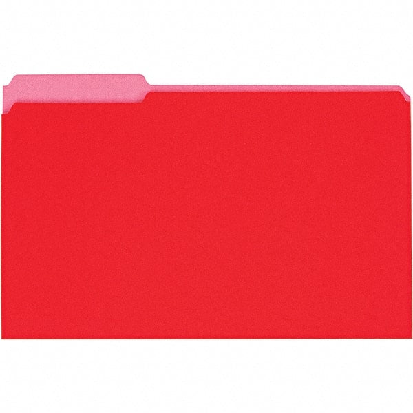 UNIVERSAL - 9-5/8 x 14-3/4", Legal, Red, File Folders with Top Tab - 11 Point Stock, 1/3 Tab Cut Location - Exact Tooling