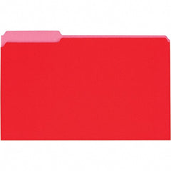 UNIVERSAL - 9-5/8 x 14-3/4", Legal, Red, File Folders with Top Tab - 11 Point Stock, 1/3 Tab Cut Location - Exact Tooling