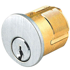Detex - Cylinders; Type: Mortise ; Keying: Standard ; Number of Pins: 6 ; Material: Brass ; Finish/Coating: Satin Chrome - Exact Tooling