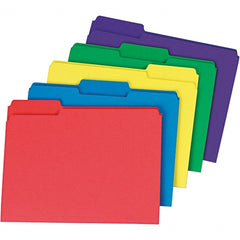 Universal One - 9-5/8 x 11-3/4", Letter Size, Assorted Colors, File Folders with Top Tab - 11 Point Stock, 1/3 Tab Cut Location - Exact Tooling