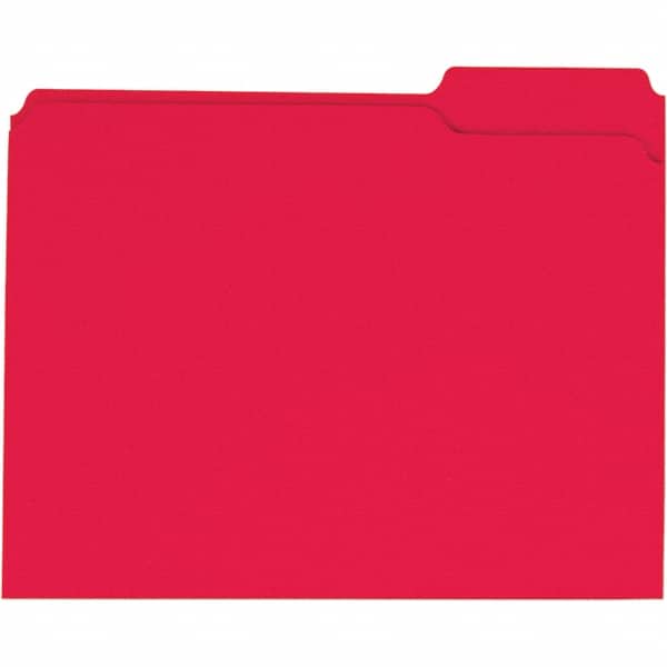 Universal One - 9-5/8 x 11-3/4", Letter Size, Red, File Folders with Top Tab - 11 Point Stock, 1/3 Tab Cut Location - Exact Tooling