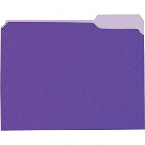 UNIVERSAL - 9-5/8 x 11-3/4", Letter Size, Violet, File Folders with Top Tab - 11 Point Stock, 1/3 Tab Cut Location - Exact Tooling