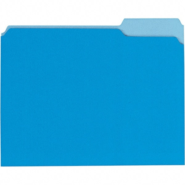 UNIVERSAL - 9-5/8 x 11-3/4", Letter Size, Blue, File Folders with Top Tab - 11 Point Stock, 1/3 Tab Cut Location - Exact Tooling