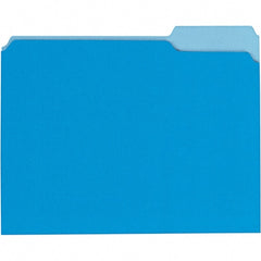 UNIVERSAL - 9-5/8 x 11-3/4", Letter Size, Blue, File Folders with Top Tab - 11 Point Stock, 1/3 Tab Cut Location - Exact Tooling