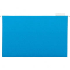 Universal One - 9-5/8 x 14-3/4", Legal, Blue, Hanging File Folder - 11 Point Stock, 1/5 Tab Cut Location - Exact Tooling