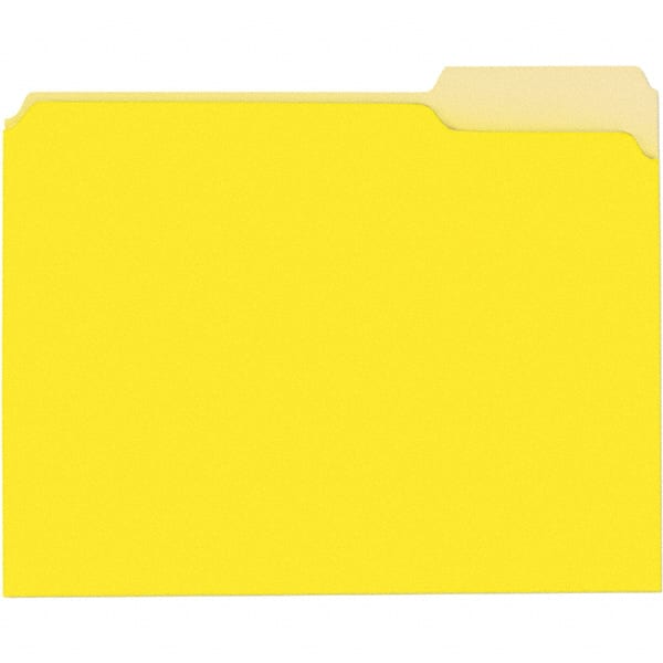 UNIVERSAL - 9-5/8 x 11-3/4", Letter Size, Yellow, File Folders with Top Tab - 11 Point Stock, 1/3 Tab Cut Location - Exact Tooling