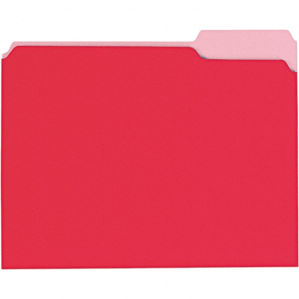 UNIVERSAL - 9-5/8 x 11-3/4", Letter Size, Red, File Folders with Top Tab - 11 Point Stock, 1/3 Tab Cut Location - Exact Tooling