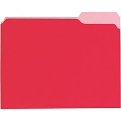 UNIVERSAL - 9-5/8 x 11-3/4", Letter Size, Red, File Folders with Top Tab - 11 Point Stock, 1/3 Tab Cut Location - Exact Tooling