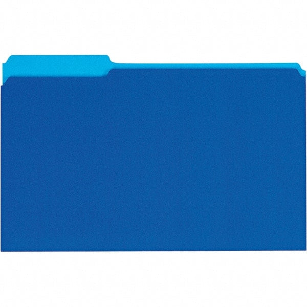 UNIVERSAL - 9-5/8 x 14-3/4", Legal, Blue, File Folders with Top Tab - 11 Point Stock, 1/3 Tab Cut Location - Exact Tooling