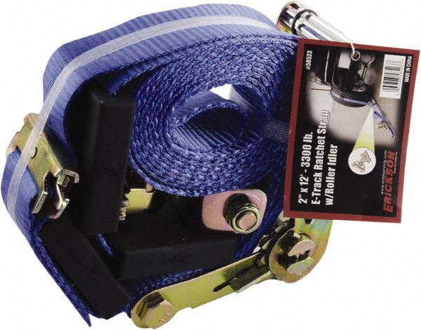 Erickson Manufacturing - 12' Long x 2" Wide, 6,000 Lb Basket Capacity, Polyester & Steel Web Sling - Yellow - Exact Tooling