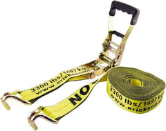 Erickson Manufacturing - 27' Long x 2" Wide, 10,000 Lb Basket Capacity, Polyester & Steel Web Sling - Yellow - Exact Tooling