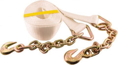 Erickson Manufacturing - 25' Long x 2" Wide, 10,000 Lb Basket Capacity, Polyester Blend Web Sling - White - Exact Tooling