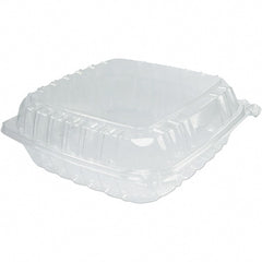 DART - 9 x 9-1/2 x 3" Plastic Hinged Container - Clear - Exact Tooling
