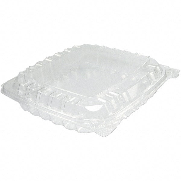 DART - 8-5/16 x 8-5/16 x 2" Plastic Hinged Container - Clear - Exact Tooling