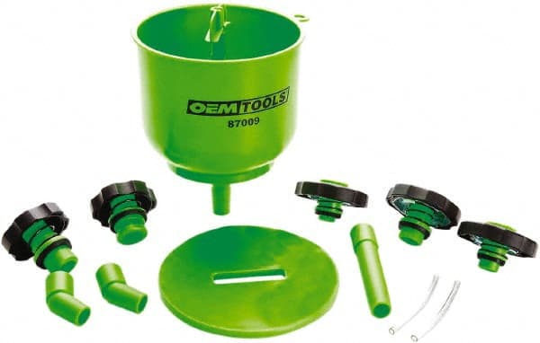 OEM Tools - 16 oz Capacity Plastic Funnel Set - Green - Exact Tooling