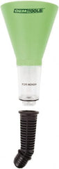 OEM Tools - 16 oz Capacity Plastic Funnel - 5" Mouth OD, 3-3/4" Straight Spout, Green & Clear - Exact Tooling