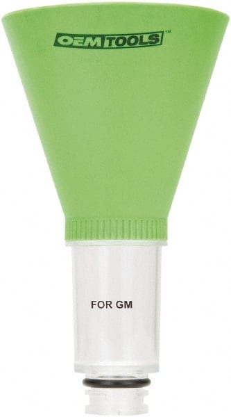OEM Tools - 16 oz Capacity Plastic Funnel - 5" Mouth OD, 3-3/4" Straight Spout, Green & Clear - Exact Tooling