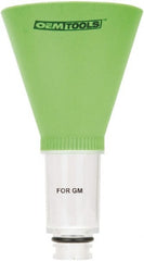 OEM Tools - 16 oz Capacity Plastic Funnel - 5" Mouth OD, 3-3/4" Straight Spout, Green & Clear - Exact Tooling