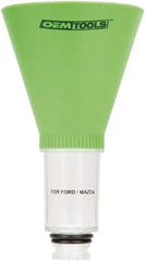 OEM Tools - 16 oz Capacity Plastic Funnel - 5" Mouth OD, 3-3/4" Straight Spout, Green & Clear - Exact Tooling