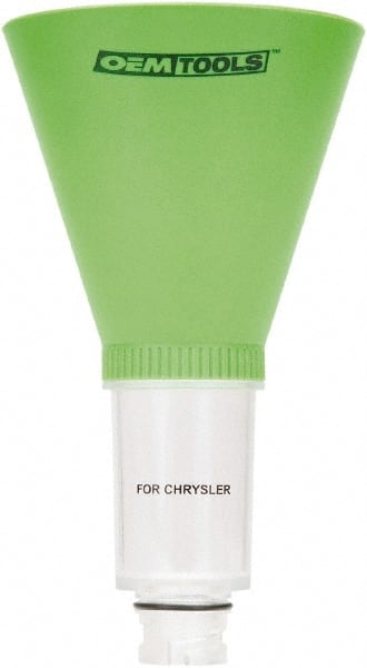 OEM Tools - 16 oz Capacity Plastic Funnel - 5" Mouth OD, 3-3/4" Straight Spout, Green & Clear - Exact Tooling