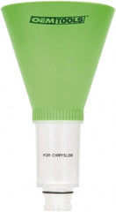OEM Tools - 16 oz Capacity Plastic Funnel - 5" Mouth OD, 3-3/4" Straight Spout, Green & Clear - Exact Tooling