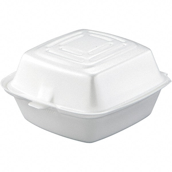 DART - 5-1/2 x 5-3/8 x 2-7/8" Foam Carryout Food Container - White - Exact Tooling