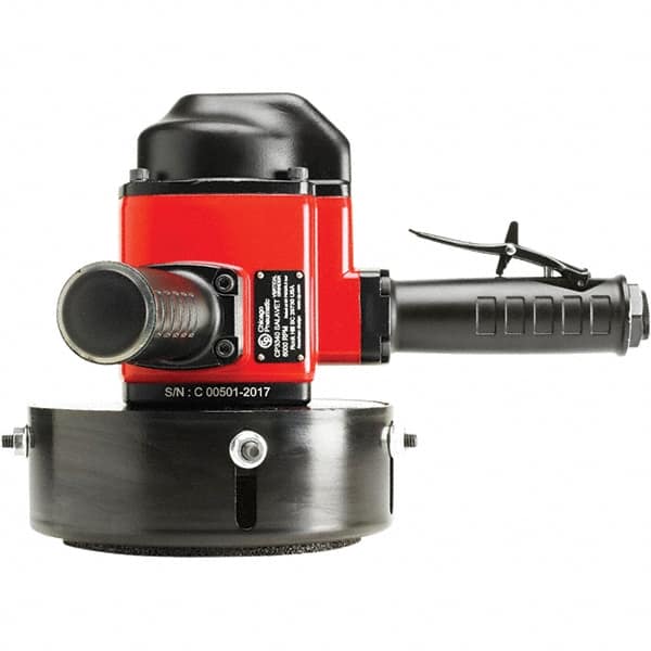 Chicago Pneumatic - 6" Wheel Diam, 6,000 RPM, Pneumatic Angle & Disc Grinder - 5/8-11 Spindle, 95 CFM, Side Exhaust - Exact Tooling