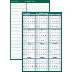 AT-A-GLANCE - 1 Sheet, 32 x 48", Erasable Wall Calendar - Green & White - Exact Tooling