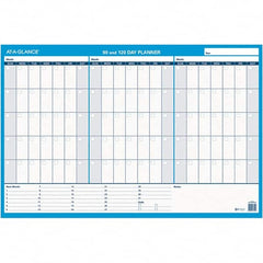 AT-A-GLANCE - 1 Sheet, 36 x 24", Erasable Wall Calendar - White & Blue - Exact Tooling