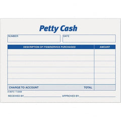 TOPS - 600 Sheet, 3-1/2 x 5", Petty Cash Slips - Blue & White - Exact Tooling