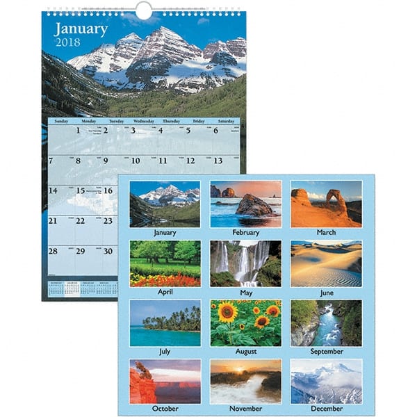 AT-A-GLANCE - 12 Sheet, 12 x 17", Wall Calendar - Scenic - Exact Tooling