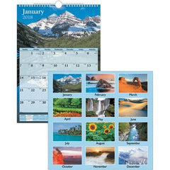 AT-A-GLANCE - 12 Sheet, 12 x 17", Wall Calendar - Scenic - Exact Tooling