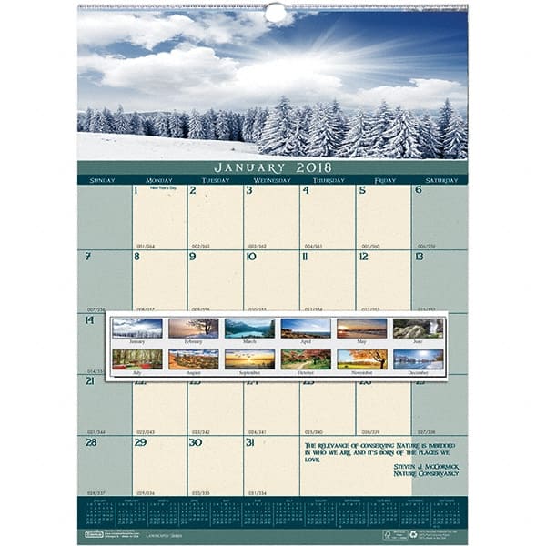 House of Doolittle - 12 Sheet, 12 x 16-1/2", Wall Calendar - Landscape - Exact Tooling