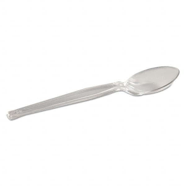 Dixie - Plastic Cutlery, Heavyweight Teaspoon, Crystal Clear, 6", 1000/Carton - Exact Tooling