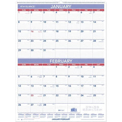 AT-A-GLANCE - 6 Sheet, 22 x 29", Wall Calendar - Blue & White - Exact Tooling