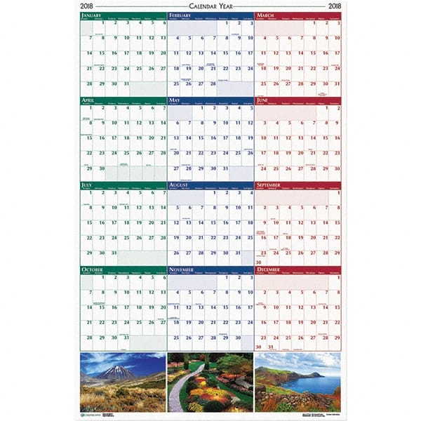 House of Doolittle - 1 Sheet, 24 x 37", Erasable Wall Calendar - Earthscapes Nature - Exact Tooling