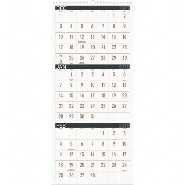 AT-A-GLANCE - 8 Sheet, 12 x 27", Wall Calendar - Exact Tooling