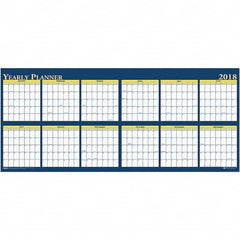 House of Doolittle - 1 Sheet, 60 x 26", Erasable Wall Planner - Yellow & Blue - Exact Tooling