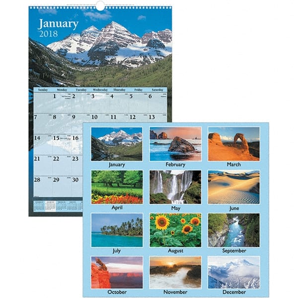 AT-A-GLANCE - 12 Sheet, 15-1/2 x 22-3/4", Wall Calendar - Scenic - Exact Tooling
