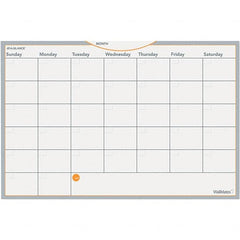 AT-A-GLANCE - 12 Sheet, 18 x 12", Erasable Wall Calendar - Gray, White & Orange - Exact Tooling