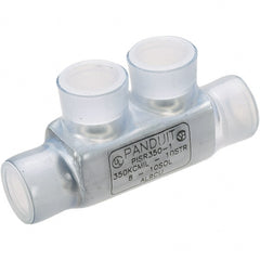 Panduit - 10 to 8 AWG Compatible, Vinyl Partially Insulated, Crimp-On Butt Splice Terminal - Aluminum Contacts, 2.38" OAL, Clear - Exact Tooling