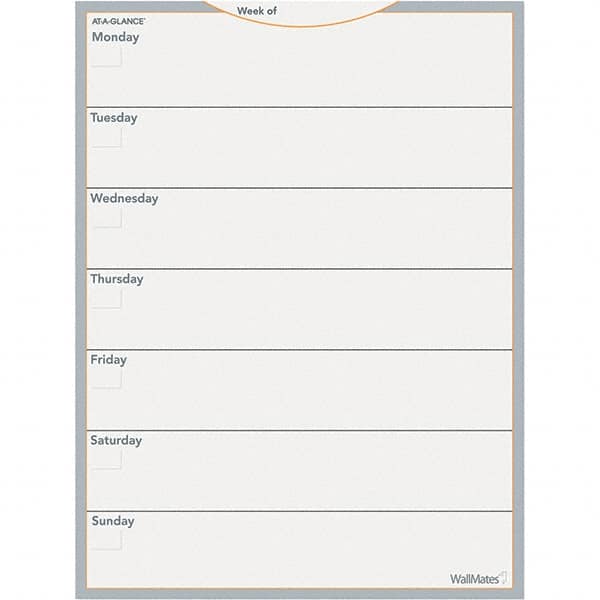 AT-A-GLANCE - 52 Sheet, 18 x 24", Erasable Wall Calendar - Gray, White & Orange - Exact Tooling