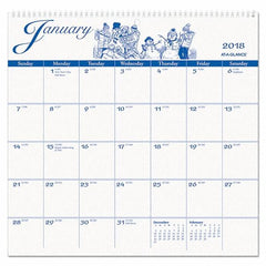 AT-A-GLANCE - 12 Sheet, 12 x 11-3/4", Wall Calendar - White - Exact Tooling