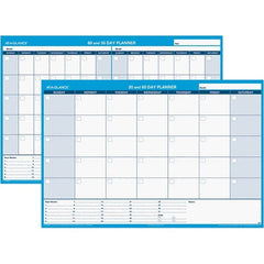 AT-A-GLANCE - 1 Sheet, 48 x 32", Erasable Wall Calendar - White & Blue - Exact Tooling
