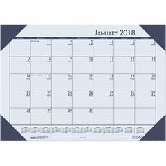House of Doolittle - 12 Sheet, 22 x 17", Desk Pad Calendar - Ocean Blue - Exact Tooling
