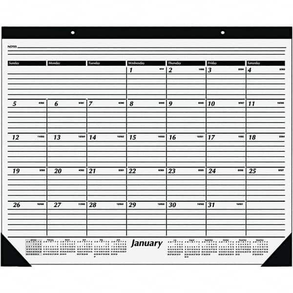 AT-A-GLANCE - 12 Sheet, 24 x 19", Desk Pad Calendar - White - Exact Tooling